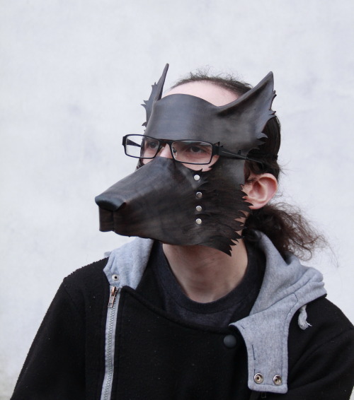 This Leather Wolf Mask Can Be Worn With Glasses! Also, Of The Canine Masks Ive Made, This Is The One