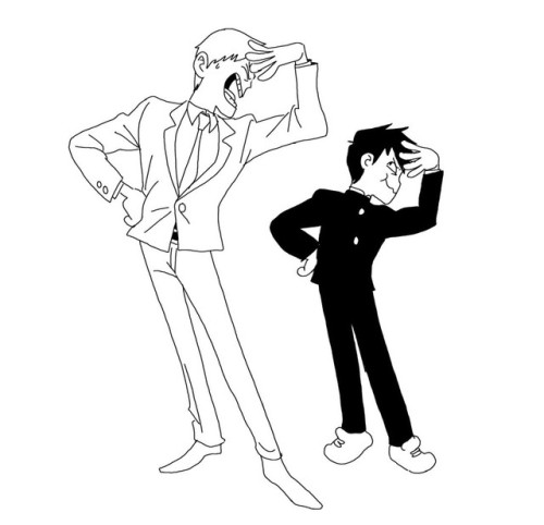 shittilydrawing: the game is called copy-reigen-when-he’s-not-lookin and dimple started it