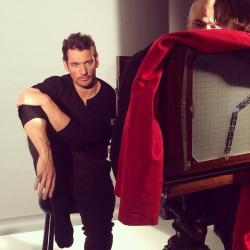 thekinggandy:David shooting today for Marie