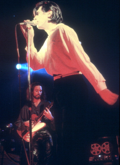 weinribs:Phil Manzanera and Bryan Ferry from perform live onstage at the Rainbow Theatre in London d