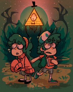nightmaw:  DO NOT REPOST! A Gravity Falls print I’ll be selling at Eirtakon! I really like how it turned out c: 