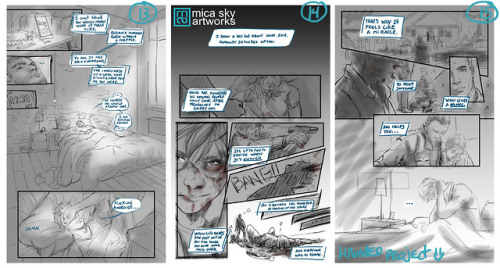 Pages 16-17 of Haunted ProjectChapter II recap. Only 3 more pages to go and will be fully sketched!