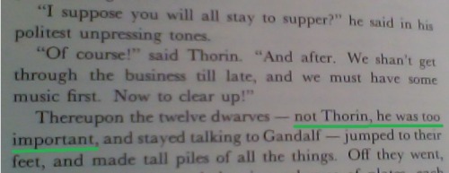 thearkenstoneandtheacorn:Bilbo is such a little shit; he sarcastically calls Thorin important three 