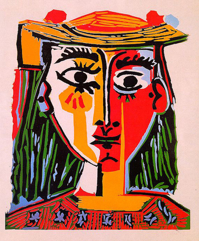 Woman with hat, 1962, Pablo PicassoMedium: linocut,paper #pablopicasso#picasso#expressionism