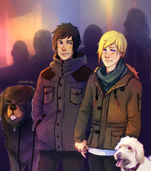 bubblline:  very self-indulgent art for my fic Somebody loves you (pre-game promptis, 7.7k, rated t)they visit an animal shelter and every single person has a crush on Promptoread it, it’s very fluffy and cute, I promise.