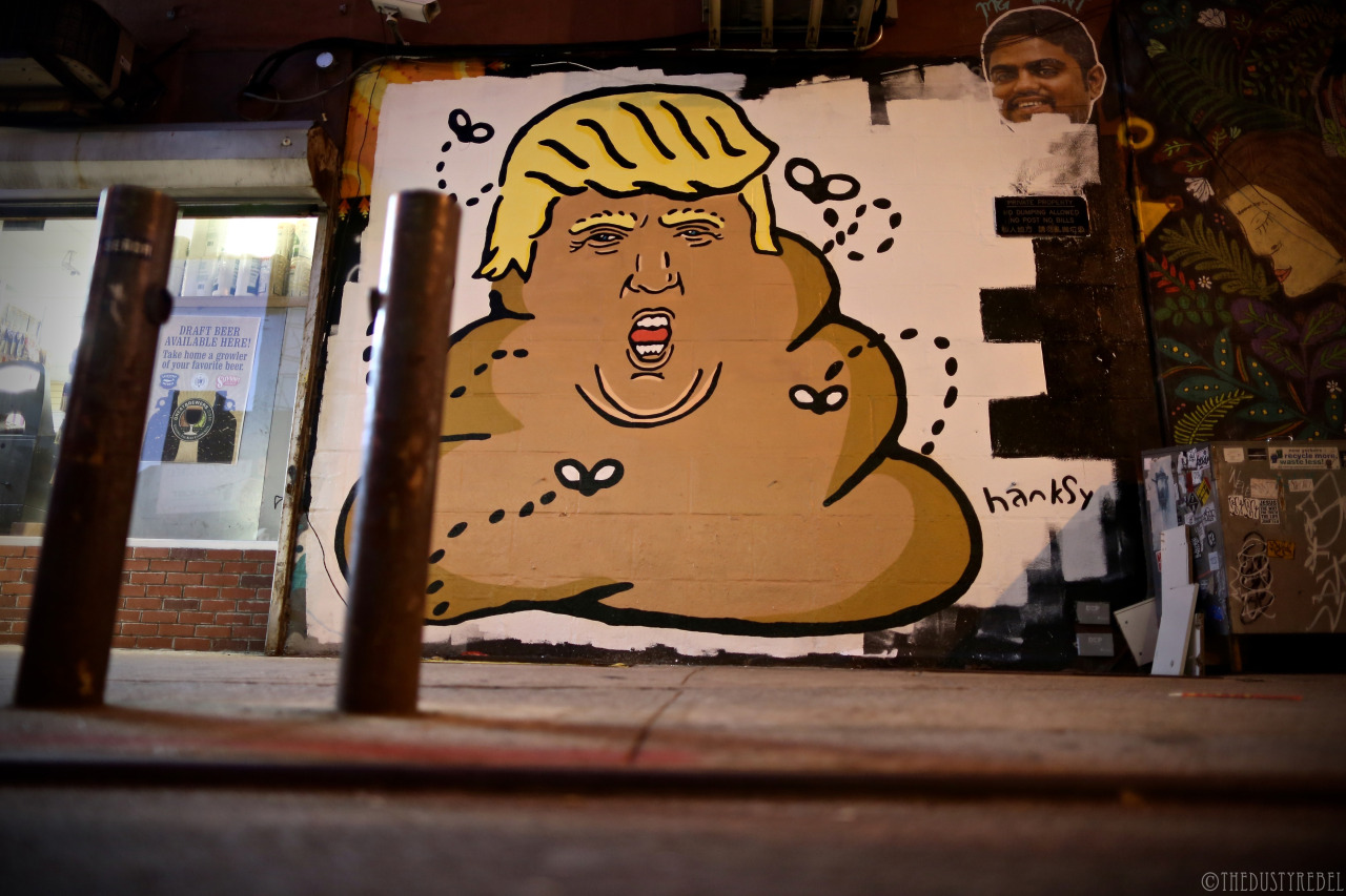 HANKSY NYC DONALD Dump Trump Republican Parody President Badge Pin Street Art 