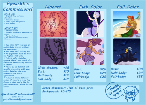 Hey all, I’ve updated my commission information! I could really use the money to help myself and my 
