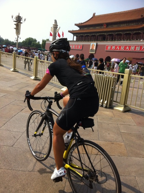 pingysfun: Riding pass Tian’anmen, the heart of China.
