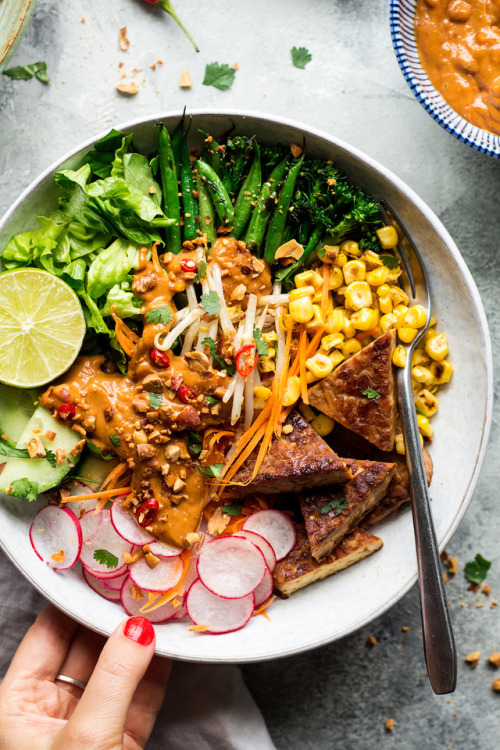 fuckyeah-healthyfood:lazycatkitchen: Vegan gado gado salad with tempehVegan gado gado salad with tem