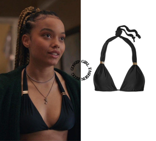  Who: Whitney Peak as Zoya Lott as Zoya LottWhat: Vix Bia Triangle Bikini Top in Black  - $98.00. An