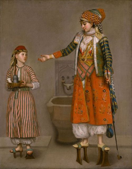 Jean-Etienne Liotard – ‘A Frankish Woman and Her Servant’ Mid-18th century