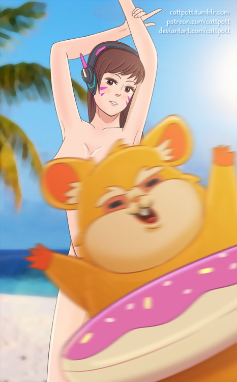 cattpott: BAD HAMMOND! BAD!Hmm, anyone wanna guess who else went to the beach with D.Va? Considering