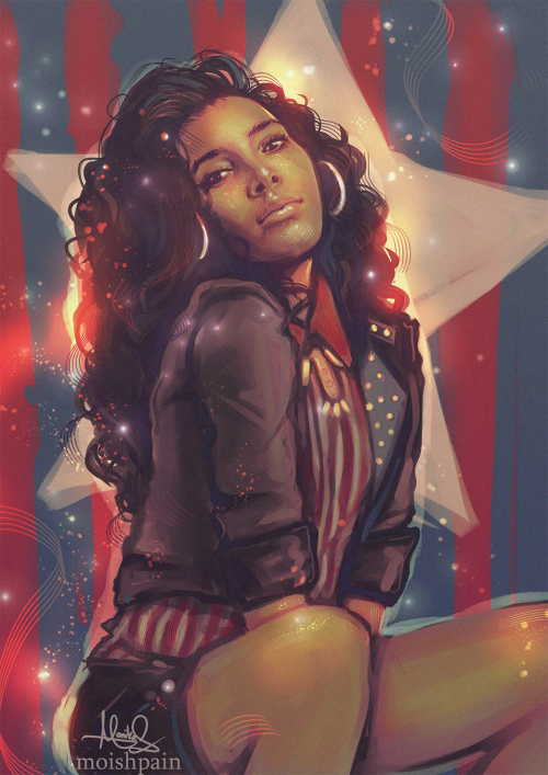 sheep-in-clouds: Miss America Chavez :) I took a differed approach with this one. no grid and starte