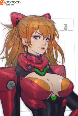 Asuka Sketch Portrait 01 by ZeroNis 