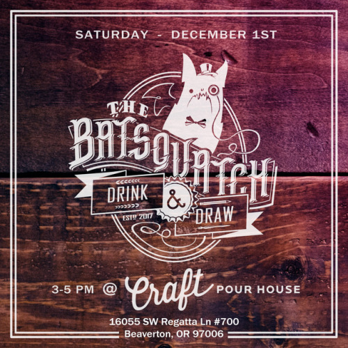 For any artists in the Portland/Beaverton area, we’re having another Drink & Draw next Sat