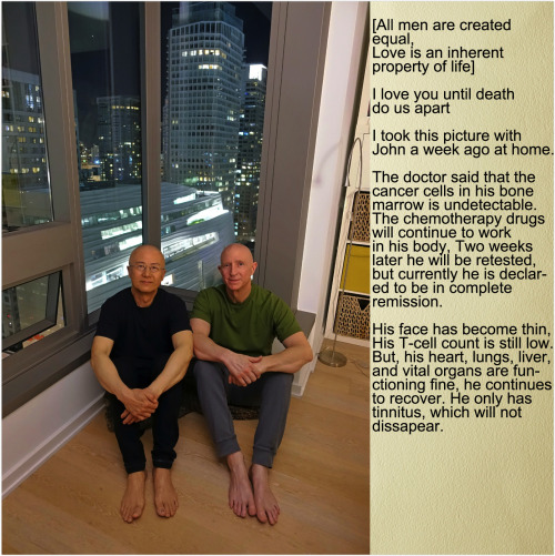 fuckyeahchinesebl:  This story is an update of a friend named Freddie (森林画册) that I introduced last year. This piece is translated by his request and permission. His love story with John, his partner of 19 years, has moved many.   This year,