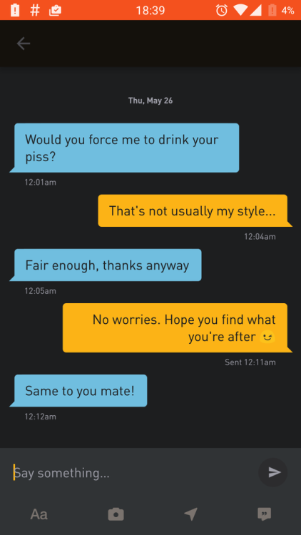 Every now and then Grindr can be something other than a putrid stinkhole of shit.Source