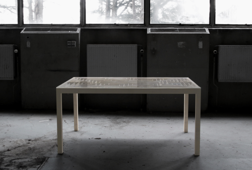worclip:  Labyrinth Table (2015) by Benjamin Nordsmark  The Labyrinth Table was created to show how a well known object like a table can be given an extra dimension by creating a small universe inside of it. The labyrinth consist of several walls under