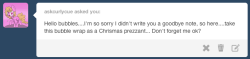 askbubblepop:  I have missed you!  D'aww &lt;3