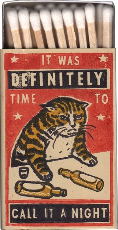 ”He didn’t want to admit he didn’t know the rules.” Matchboxes featuring cats by Arna Miller and Rav