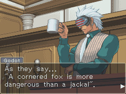 valjeen:  Metal Gear references in Ace Attorney, yes, good. 