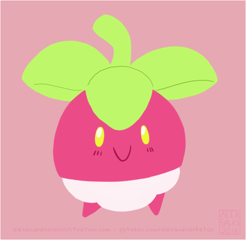 alexandrasketch:A quick Bounsweet doodle I did yesterday before bed. So many cute and awesome Pokémo