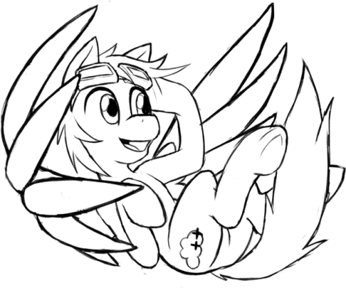 Cloud Flop!Sketch commission I forgot to upload for Blackhole of his ponysona, Cloud Hop, doin’ a fw