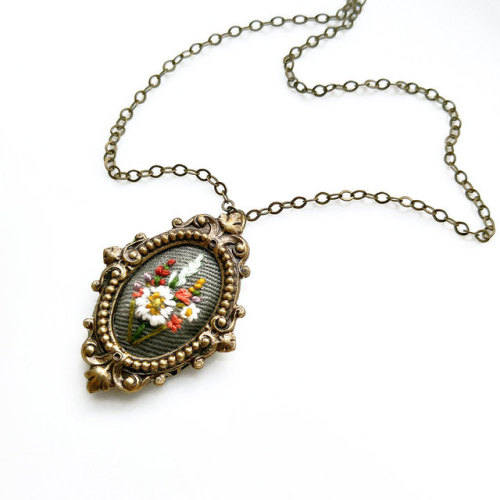 Tiny Floral Pendants Add an Embroidered Touch to Your StyleTaking inspiration from the garden, Rache