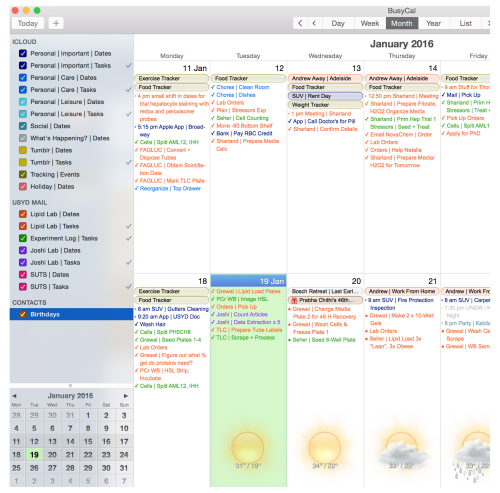 10/100 | Tuesday January 19 2016 | ProductivityReorganized my calendar tags during the holidays and 