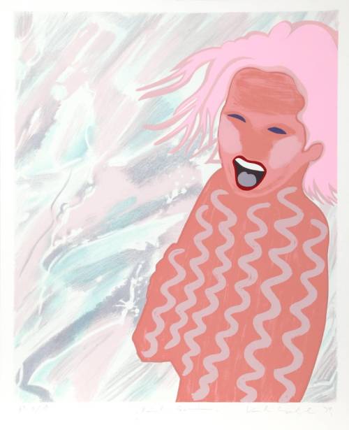 Pink Swim   -  Kiki Kogelnik , 1979.Austrian, 1935–1997Silkscreen on paper , 82.3 x 64.5 cm.   32.4 