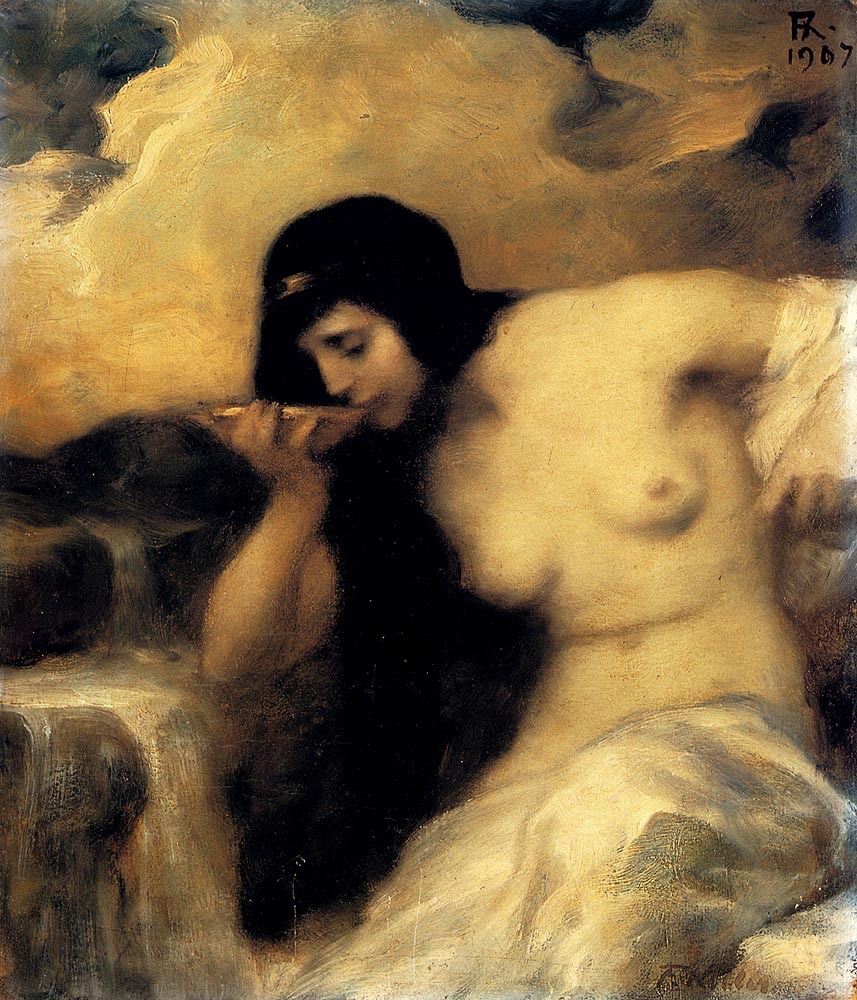 masterofthemountain:  Ferdinand Keller - A Nymph Drinking at a Spring, 1907 