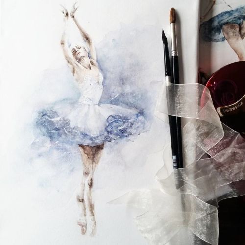 wordsnquotes:  Ballet Watercolor Illustrations by Yulia Shevchenko Russian artist Yulia Shevchenko loves to use watercolor to create dreamy and intricate illustrations of nature and everyday pieces. She confesses, “Watercolor is my passion, my life…