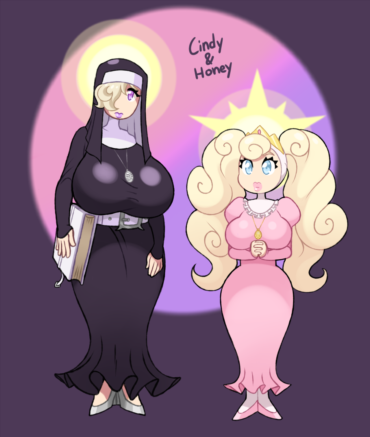 drakdoodles:  Nun sisters Cindy and Honey!Honey is still the princess nun but left