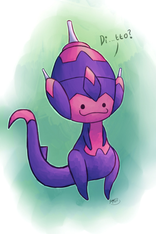 doodle-drops:Pokémon 31-Day Drawing Challenge!Day 21 - Fav Genderless Pokemon : Ditto (And Poipole??