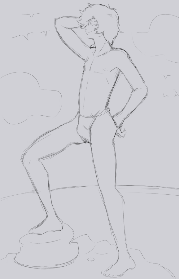 A sketch of Ren from Bakemono no Ko, for my  friend @criminalcrow ! :D