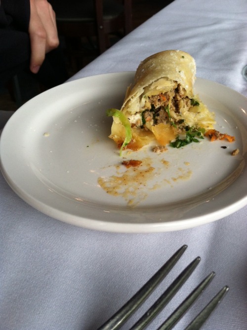 hellobreadbreakers:  Duck egg rolls, burger with the farm (cheddar, bacon, and fried egg), and fish tacos at Club Soda in Fort Wayne. I settled on Fort Wayne as a birthday day trip because Carole Lombard was born there. If you don’t know her work,