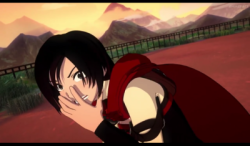 tyforestgames:Ruby looks like she’s about to pull an Ichigo Kurosaki and go all Hollow on Oscar’s butt.