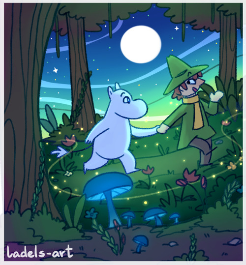 !!! Wanted to Draw some Environments with Fun Skies And What’s better than Adding Moomin and Snufkin
