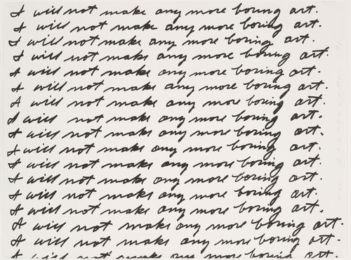 I Will Not Make Any More Boring Art
(MoMA | The Collection | John Baldessari. I Will Not Make Any More Boring Art. 1971)