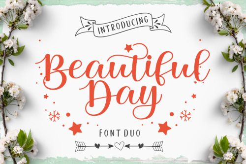Beautiful Day Font Duo by LetterFreshStudio