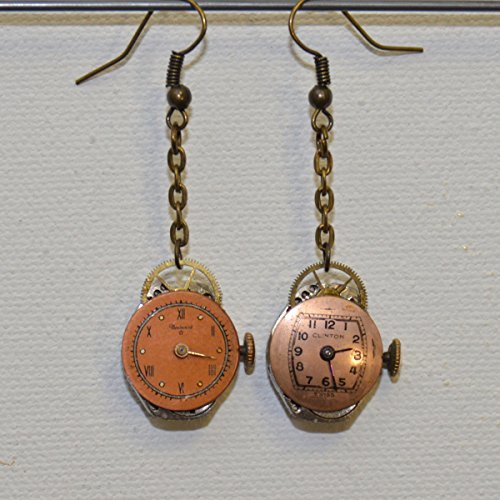 Earrings: Vintage watch with crystals (fuchsia) and dial https://ift.tt/2Viy5C4