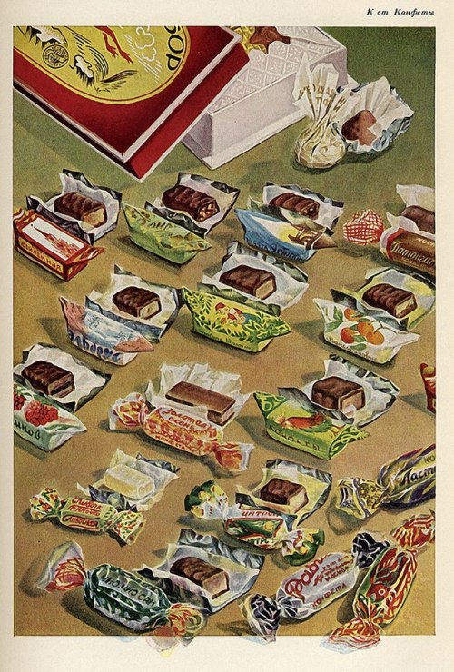 sovietpostcards: Soviet ready-made confectioneries. Most of these are widely produced to this day.&n