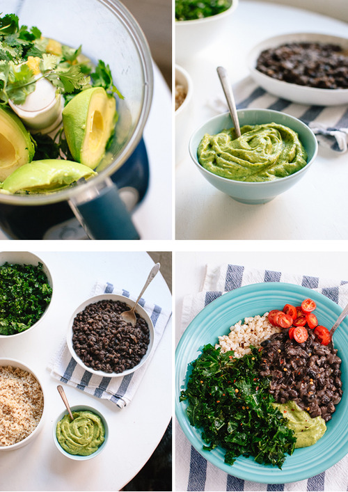 vegan-yums:  Kale, Black Bean and Avocado Burrito Bowl / Recipe                                       