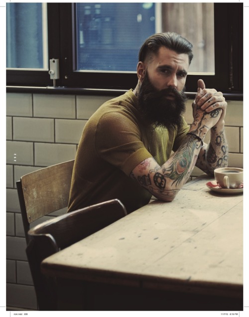 beardifulbeards:  stonehairsalon:  Ricki Hall for L’officiel MagazinePhotographer: Olgac Bozalp Hair: John Mullan for Nude Agency at Stone HairStylist: Eilidh Greig Mua: Charlotte Reid  Model: Ricki Hall @ Nevs London  beardifulRicki, you’re killing