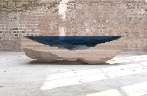 cjwho:Layered Glass Table Concept Creates a Cross-Section of the Ocean by Duffy London | via With 