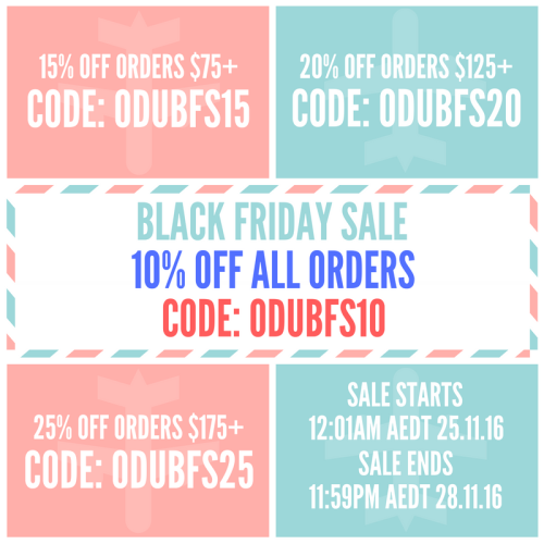 onesiesdownunder: Onesies Downunder Black Friday Sale! SALE NOW ON! SAVE UP TO 25% OFF YOUR ORDER!  Black Friday Special Giveaway! Reblog this post for a chance to win a 贶 GIFT CARD for our store! Giveaway ends 11:59PM 27th of November 2016.   Must