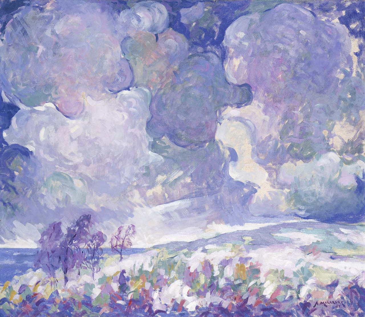 goodreadss:  Abram Molarsky - The Storm (1934) Fishing Boats Setting Sail - Theo