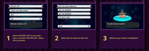 iris-sempi:   Happy October, Pokemon Fans! Nintendo Wi-fi connection has a gift for you this month!  This Pokemon is available ONLY over wi-fi connection, unlike the Shiny Gengar Event at Gamestop this month! This special Pumpkaboo can help you enter