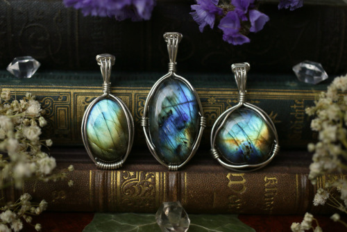 Colorful labradorite pendants in sterling silver handmade by me.Available at my Etsy Shop - Sedna 90