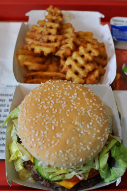 verticalfood:  McRoyal with Waffle Fries (by Ron G) 